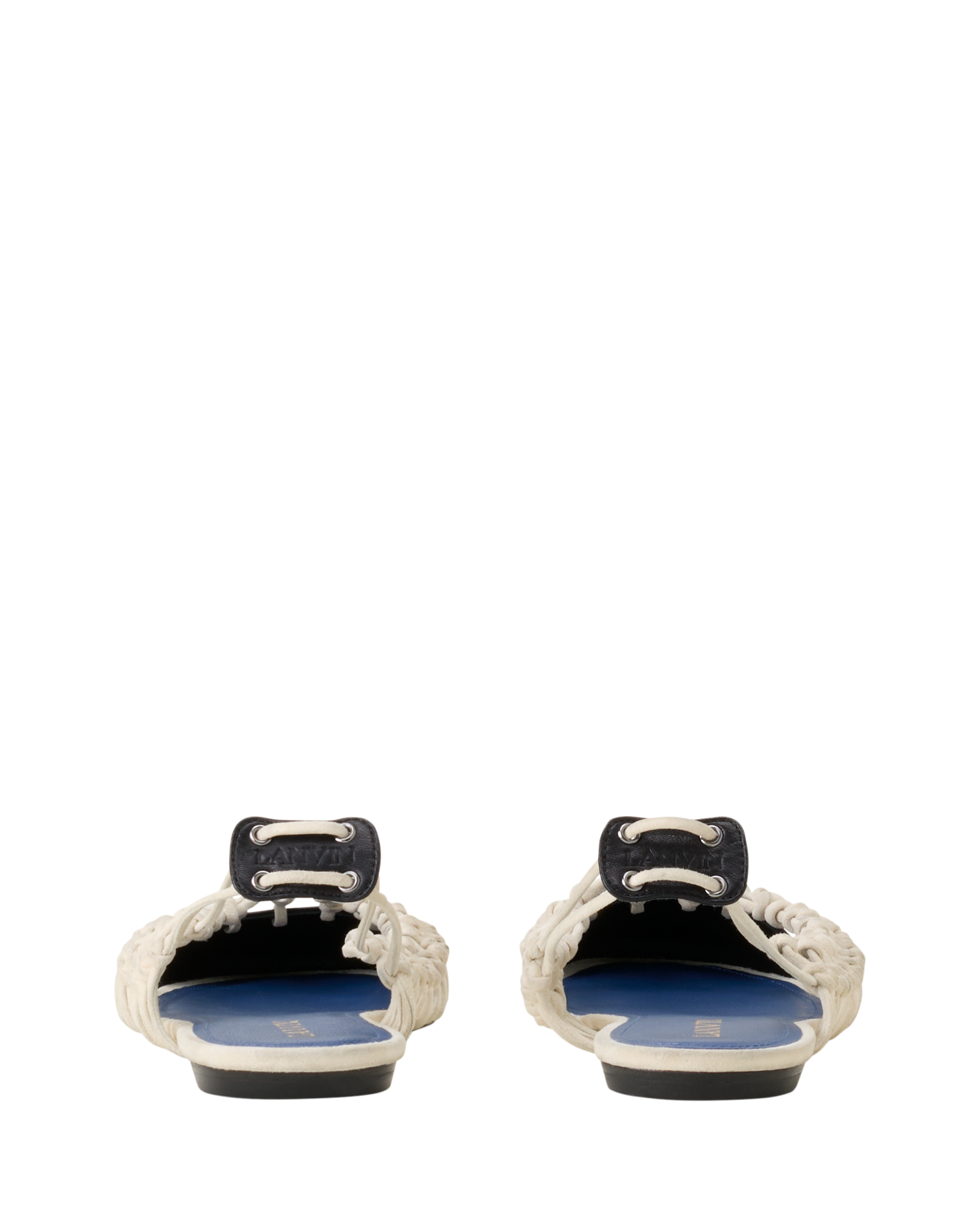 Lanvin Knitline Slingback Ballerina In Leather, Alternate, color, White