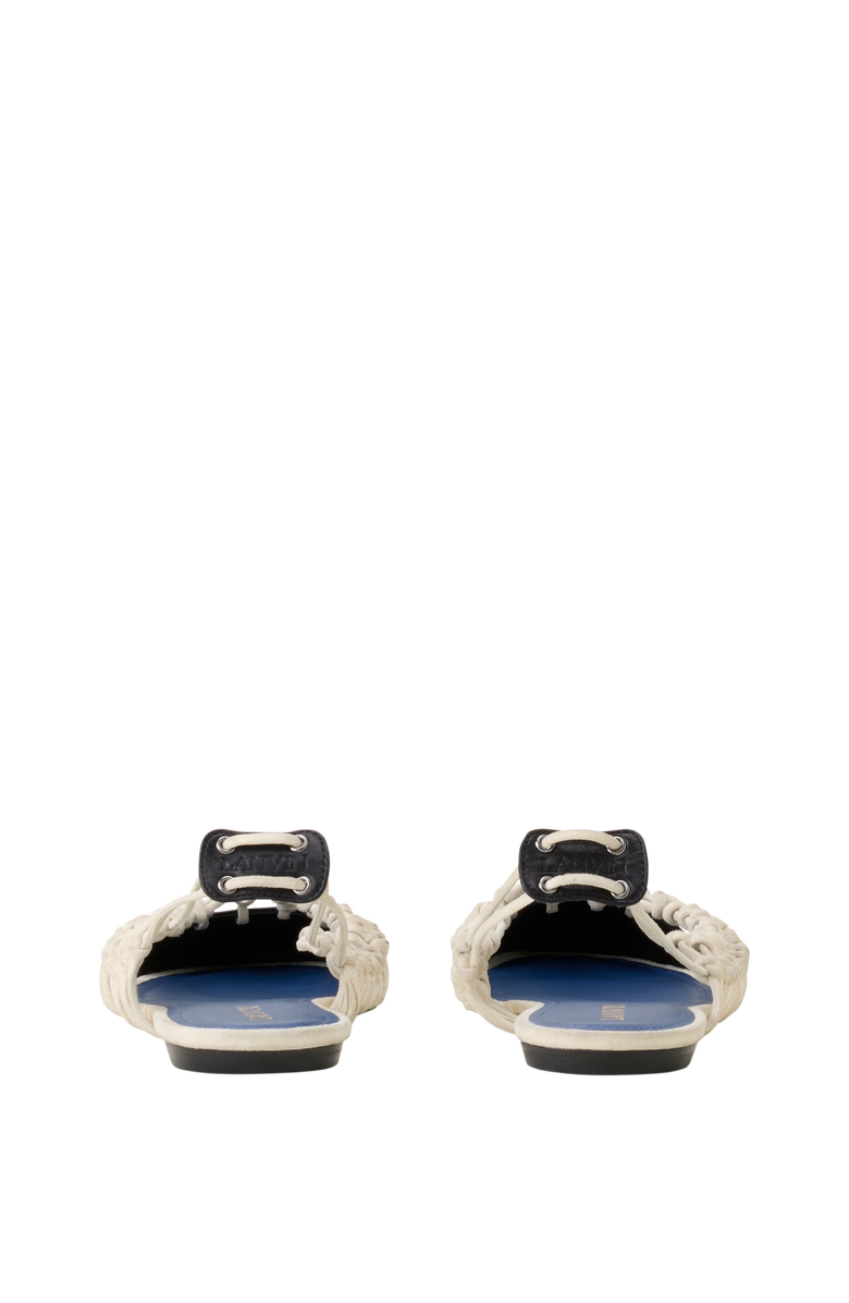 Lanvin Knitline Slingback Ballerina In Leather, Alternate, color, White