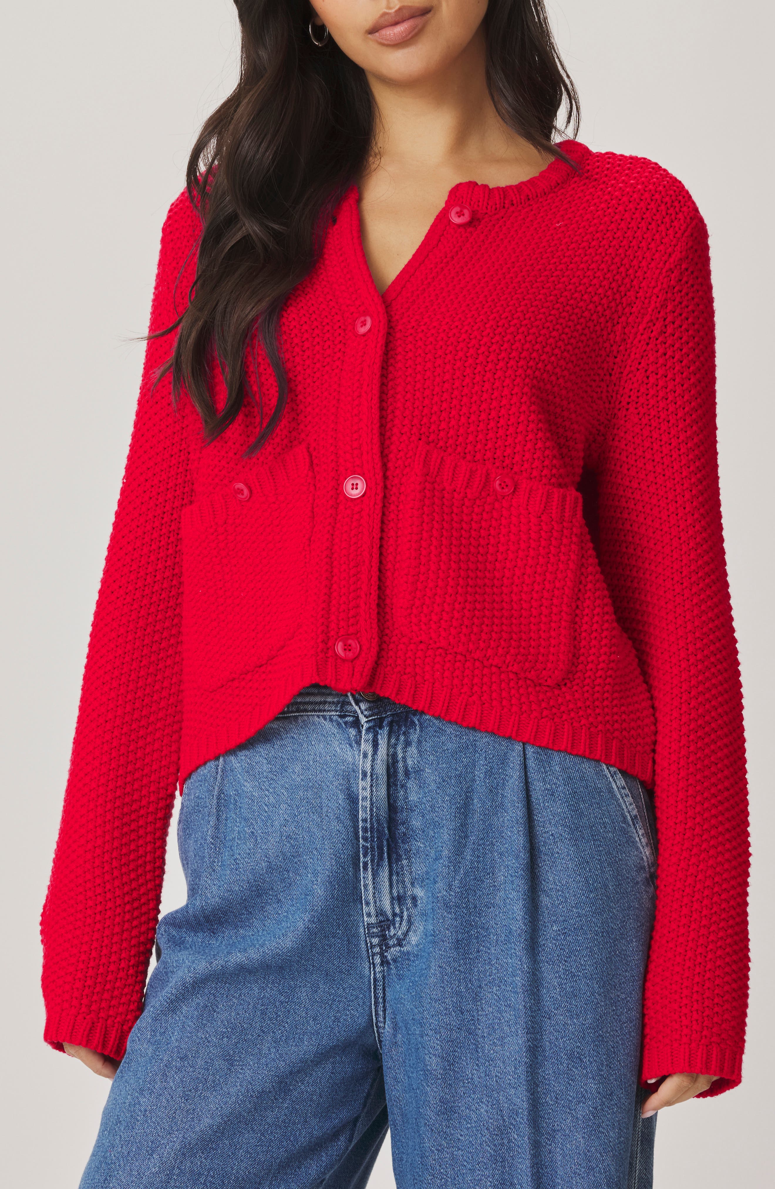 Angela Chunky Cotton Blend Cardigan - image 3