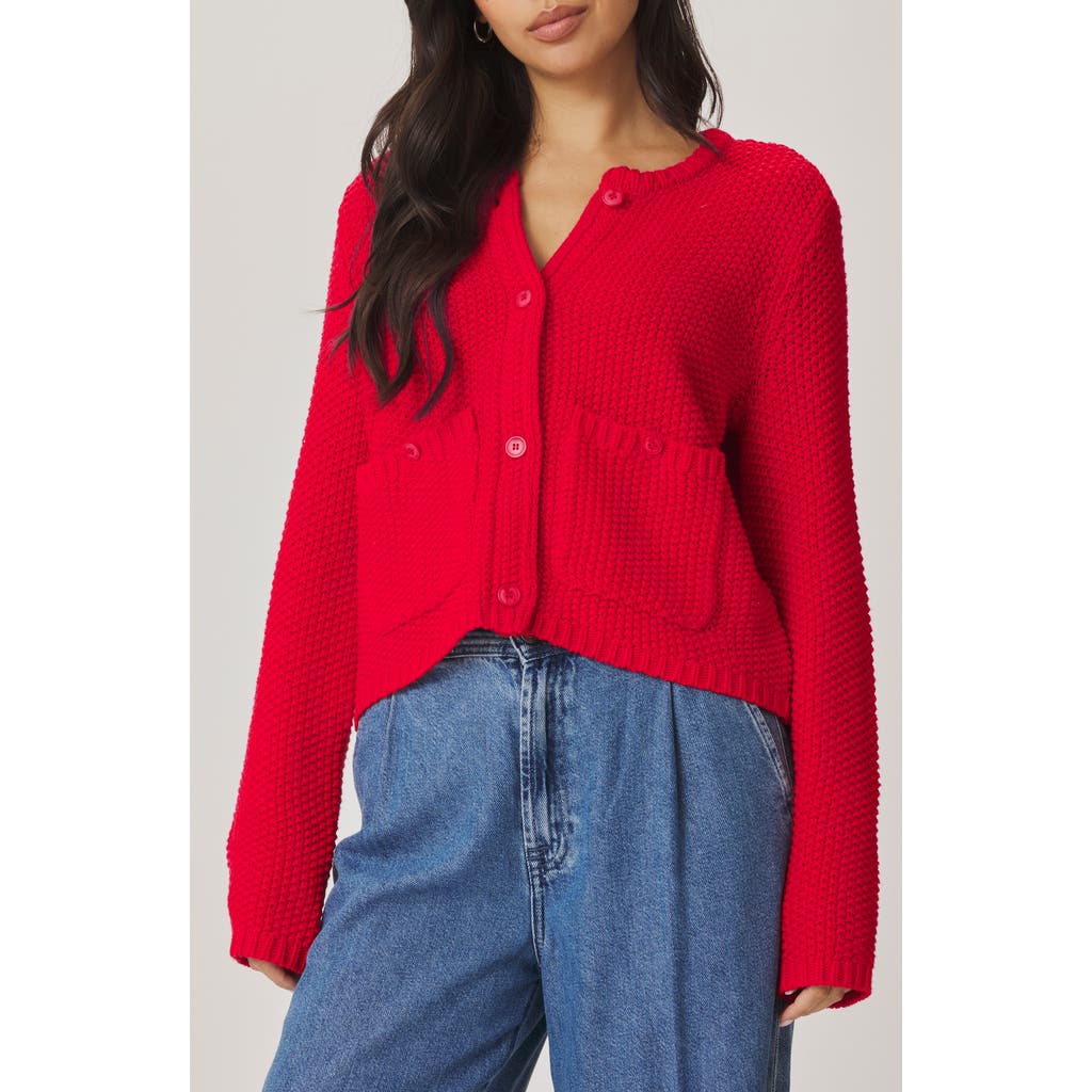 Splendid Angela Chunky Cotton Blend Cardigan In Red