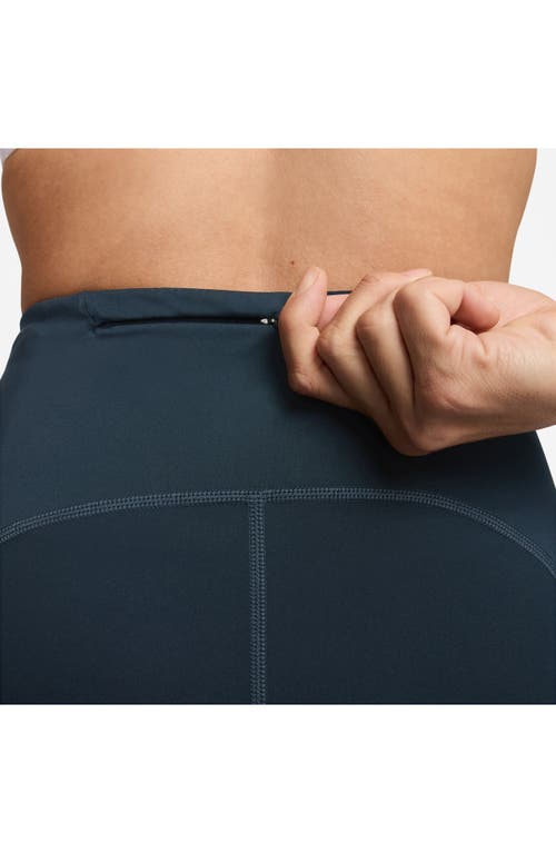 Nike Women's Swift High-waisted 7/8 Running Leggings With Pockets In Armory Navy/reflective Silver