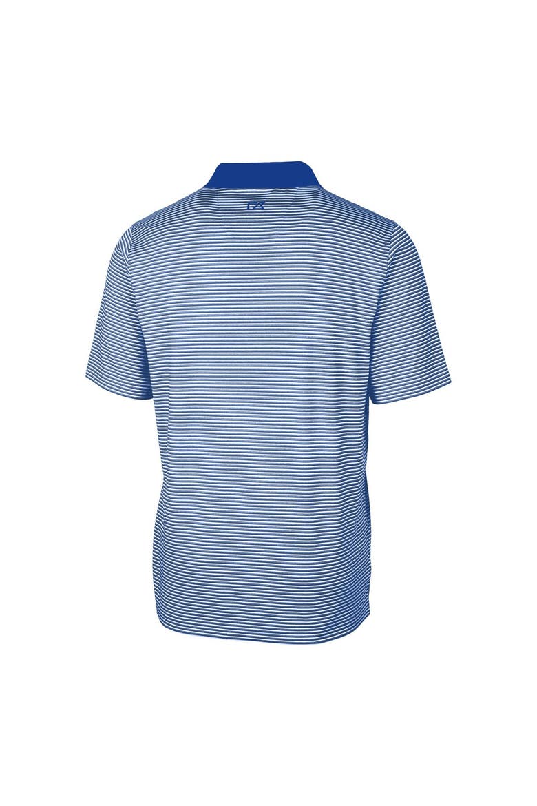 Men's Cutter & Buck  Blue Los Angeles Chargers Helmet Forge Tonal Stripe Stretch Polo, Alternate, color, Blue