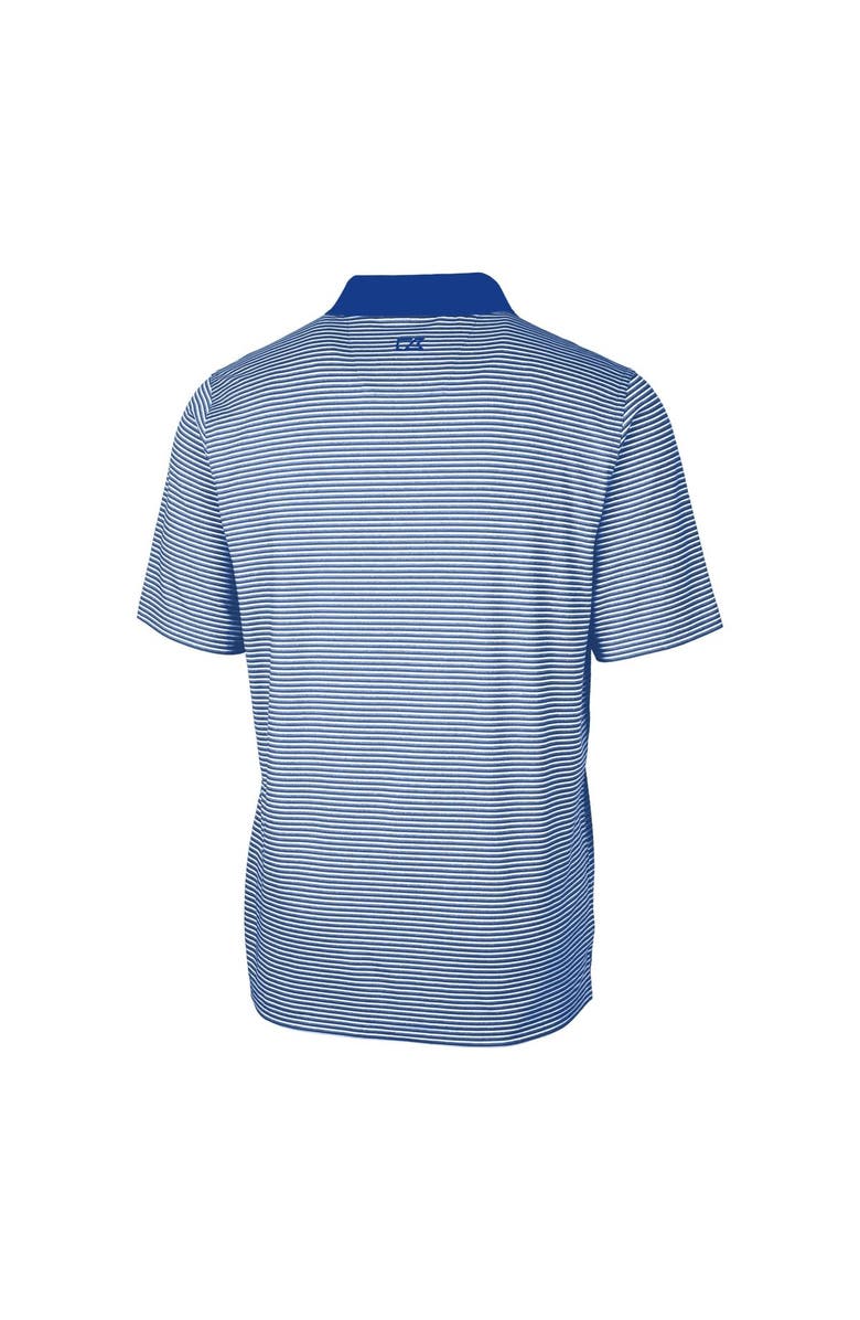 Cutter & Buck Men's Cutter & Buck  Blue Los Angeles Chargers Helmet Forge Tonal Stripe Stretch Polo, Alternate, color, 