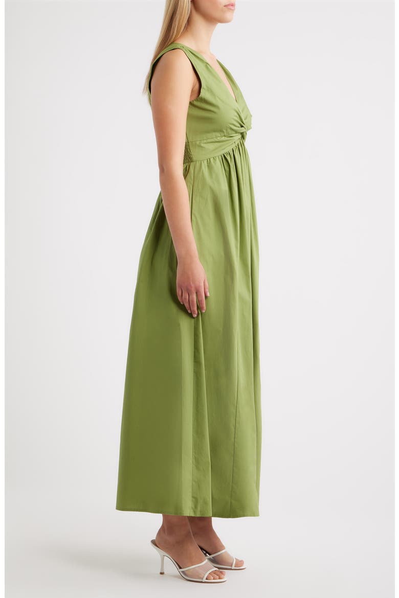 oliviera twist front midi dress SHONA JOY OLIVIERA TWIST FRONT MIDI DRESS IN TAFFY