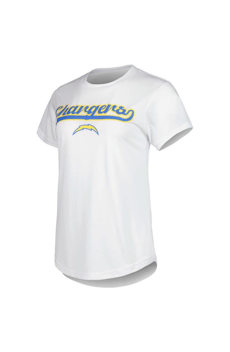 CONCEPTS SPORT Women's Concepts Sport White/Charcoal Los Angeles Chargers Sonata T-Shirt & Leggings Sleep Set, Alternate, color, White