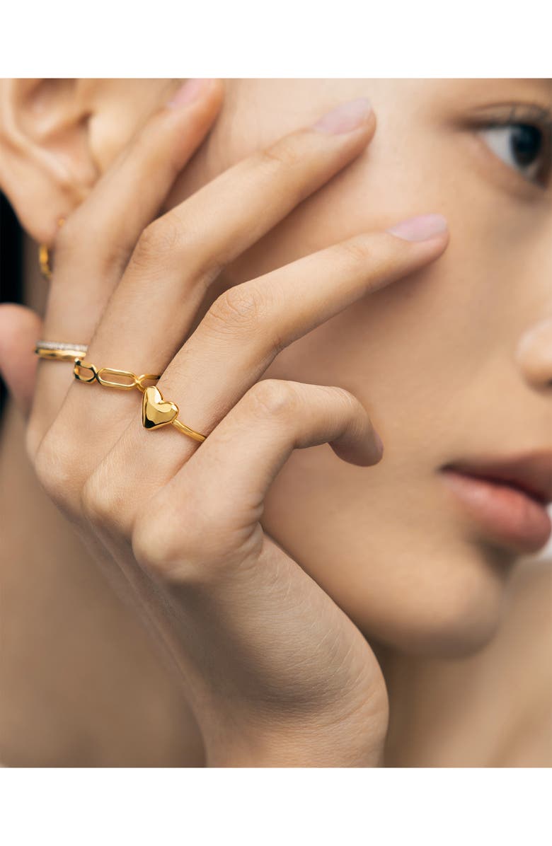 Monica Vinader Heart Stacking Ring, Alternate, color, 18Ct Gold Vermeil