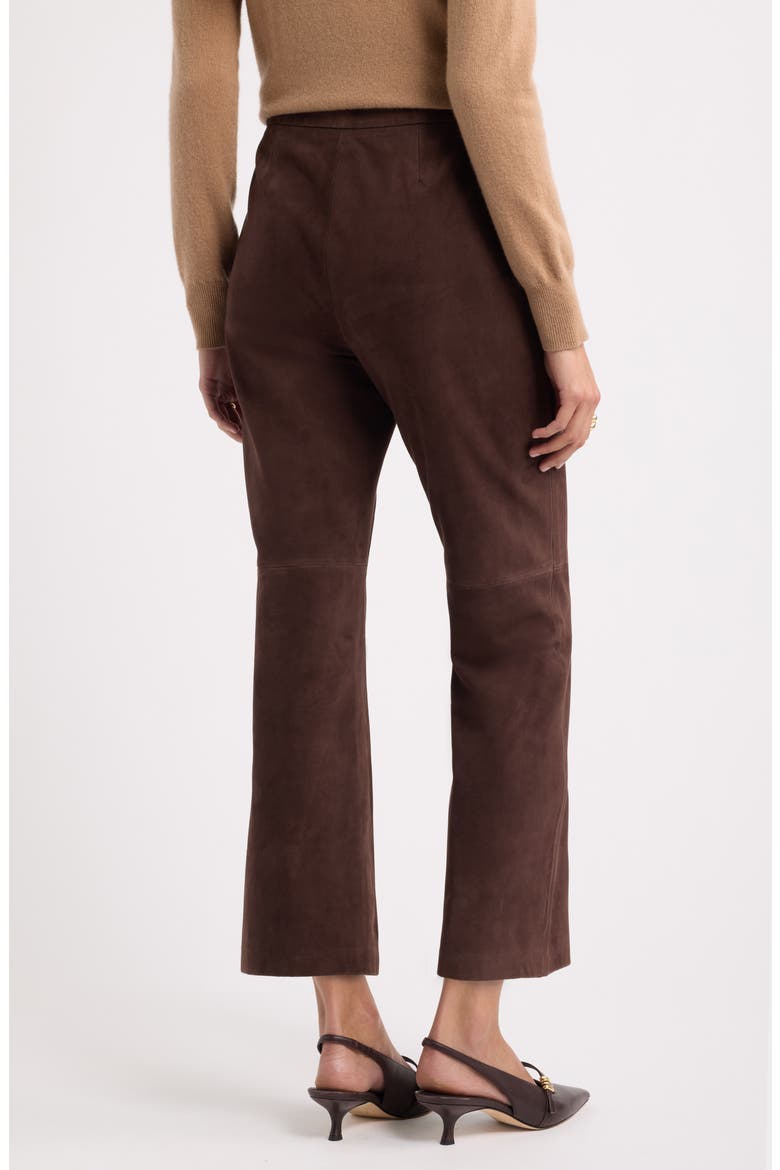 Suede Kick Flare Pants, Alternate, color, BROWN COFFEE