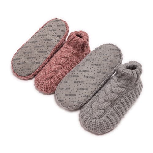 Muk Luks 2 Pair Pack Cuffed Sweater Knit Ballerinas In Multi