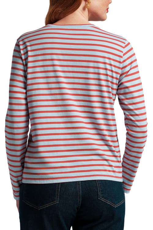 Frances Valentine Long Sleeve Striped T Shirt Stripe In Red