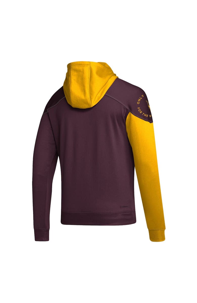 adidas Men's adidas Maroon Arizona State Sun Devils Block Stadium Pullover Hoodie, Alternate, color, Maroon