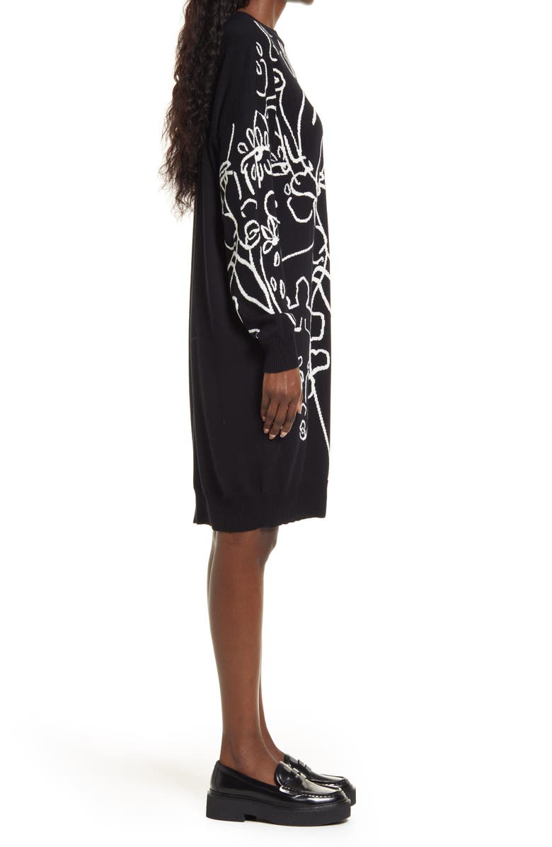 Nordstrom Cristina Martinez Intarsia Floral Long Sleeve Sweater Dress, Alternate, color,