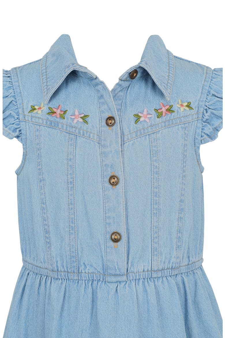 Kids' Tiered Denim Dress, Alternate, color, LIGHT WASH