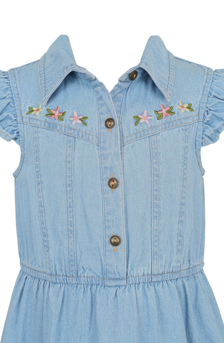 Zunie Kids' Tiered Denim Dress, Alternate, color, Light Wash