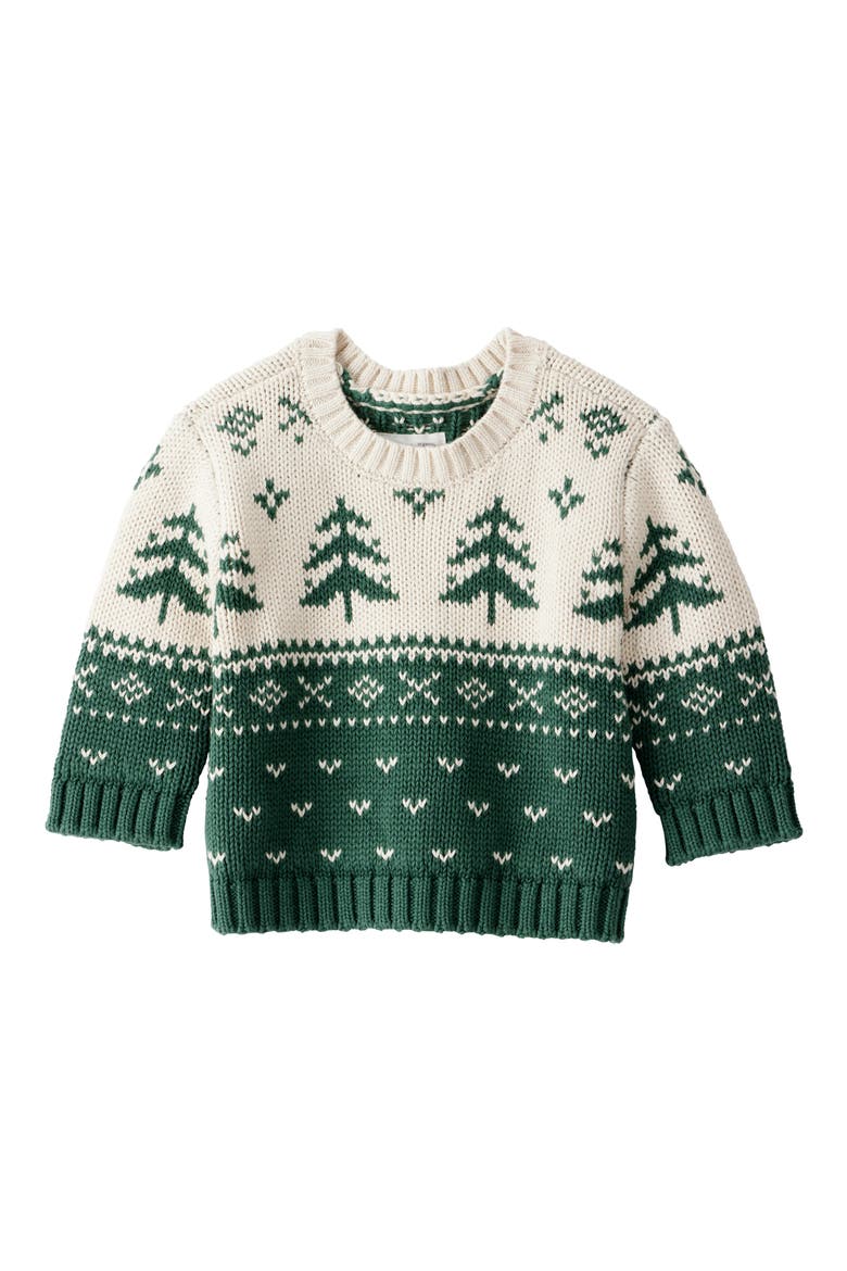 Kids' Fair Isle Organic Cotton Sweater, Main, color, GREEN FAIRISLE