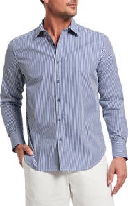 Robert Graham Greenwich Stripe Stretch Button-Up Shirt