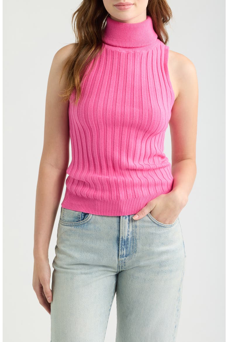 Ben Sleeveless Turtleneck Sweater, Main, color, FUCHSIA