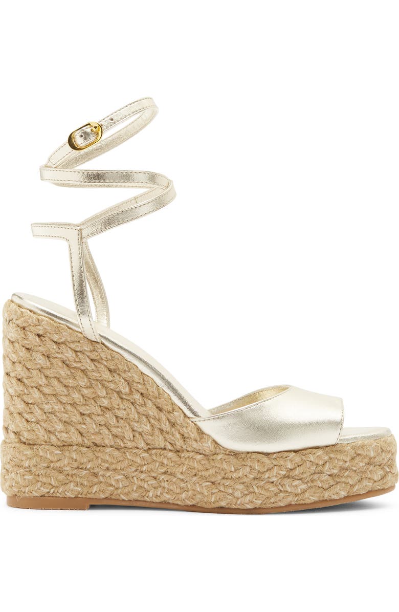 Stuart Weitzman Brylnde Espadrille Wedge Sandal, Alternate, color, Light Gold/ Natural