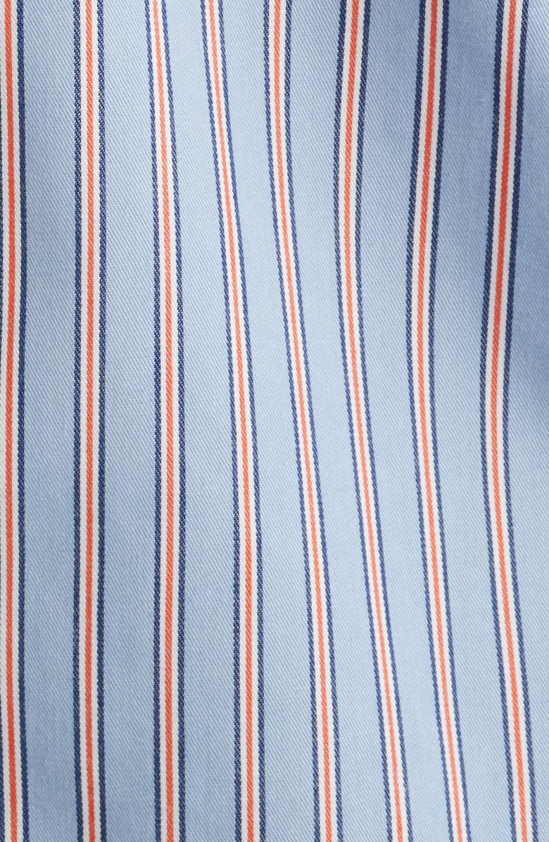 Brixton Builders Olson Stripe Button-Up Shirt, Alternate, color, Blue Aura Stripe