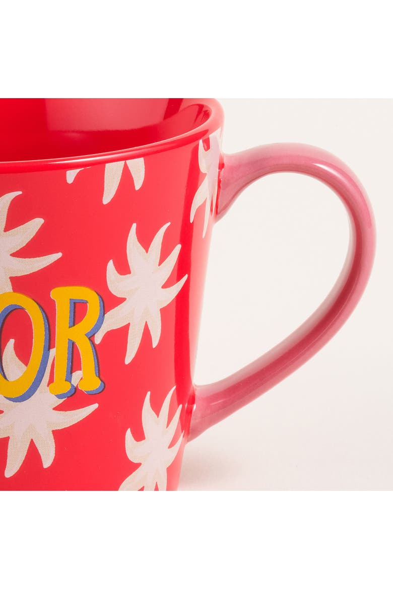Flor Porcelain Mug 2 Pcs Set, Alternate, color, Green-Red