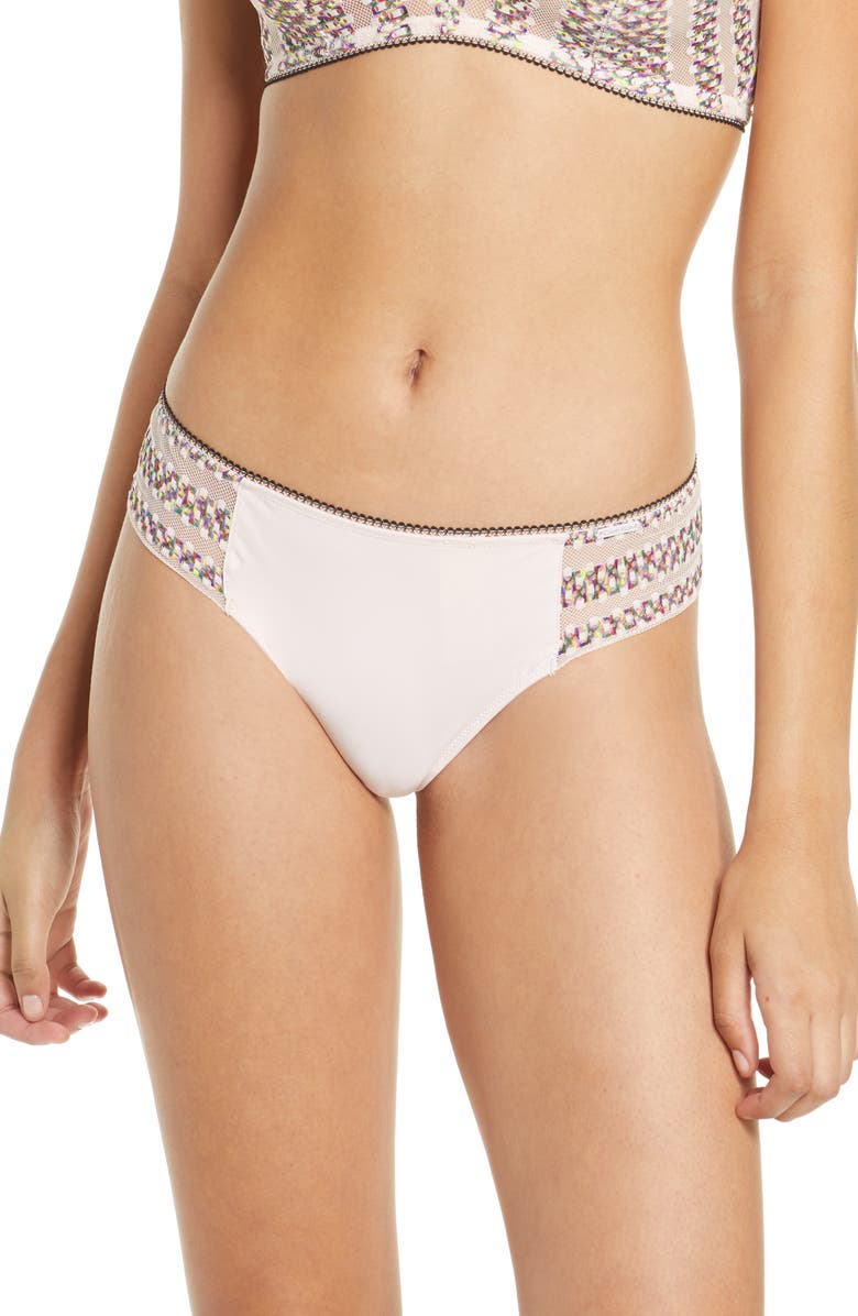 Calvin Klein Stripe Lace Thong, Main, color, 