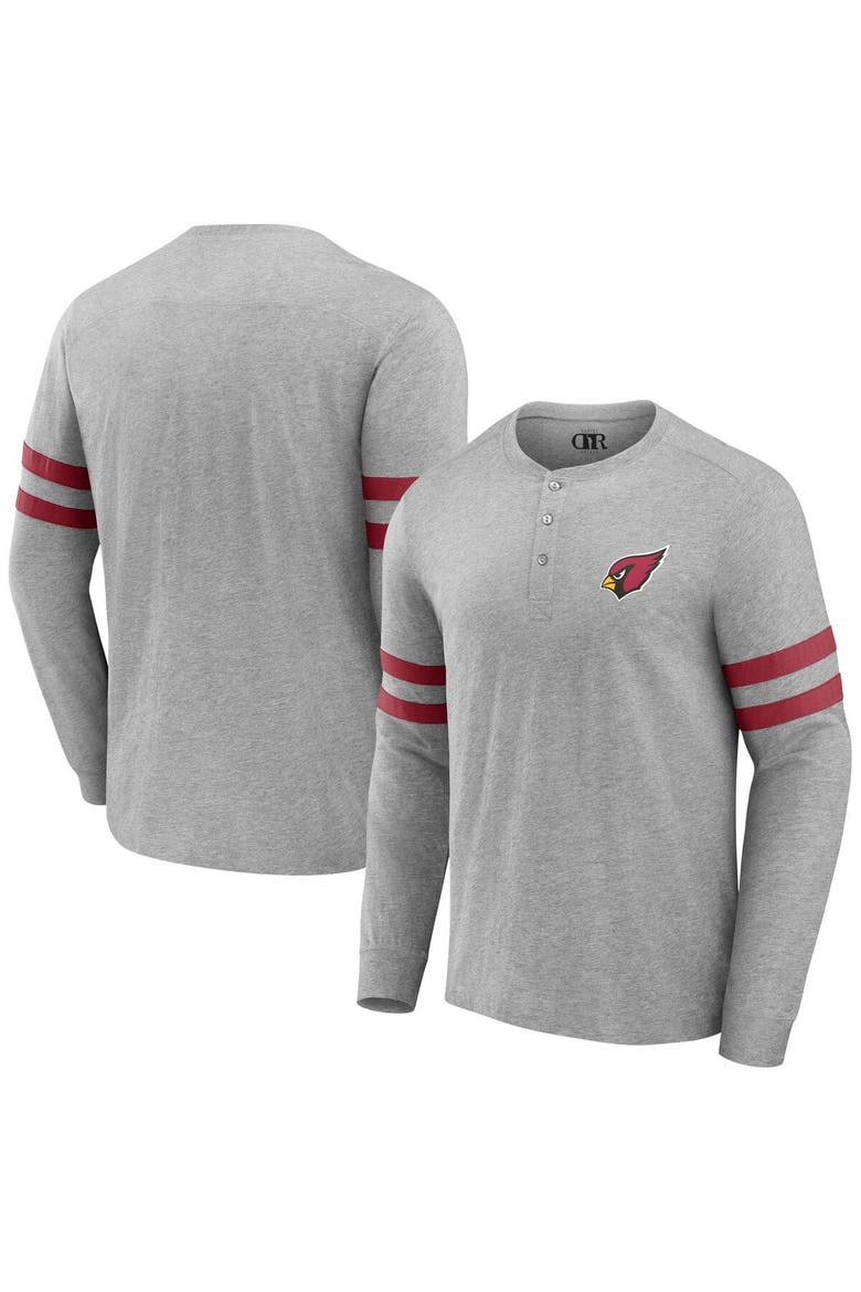Men's NFL x Darius Rucker Collection by Fanatics Heather Gray Arizona Cardinals Henley Long Sleeve T-Shirt, Main, color, Heather Gray