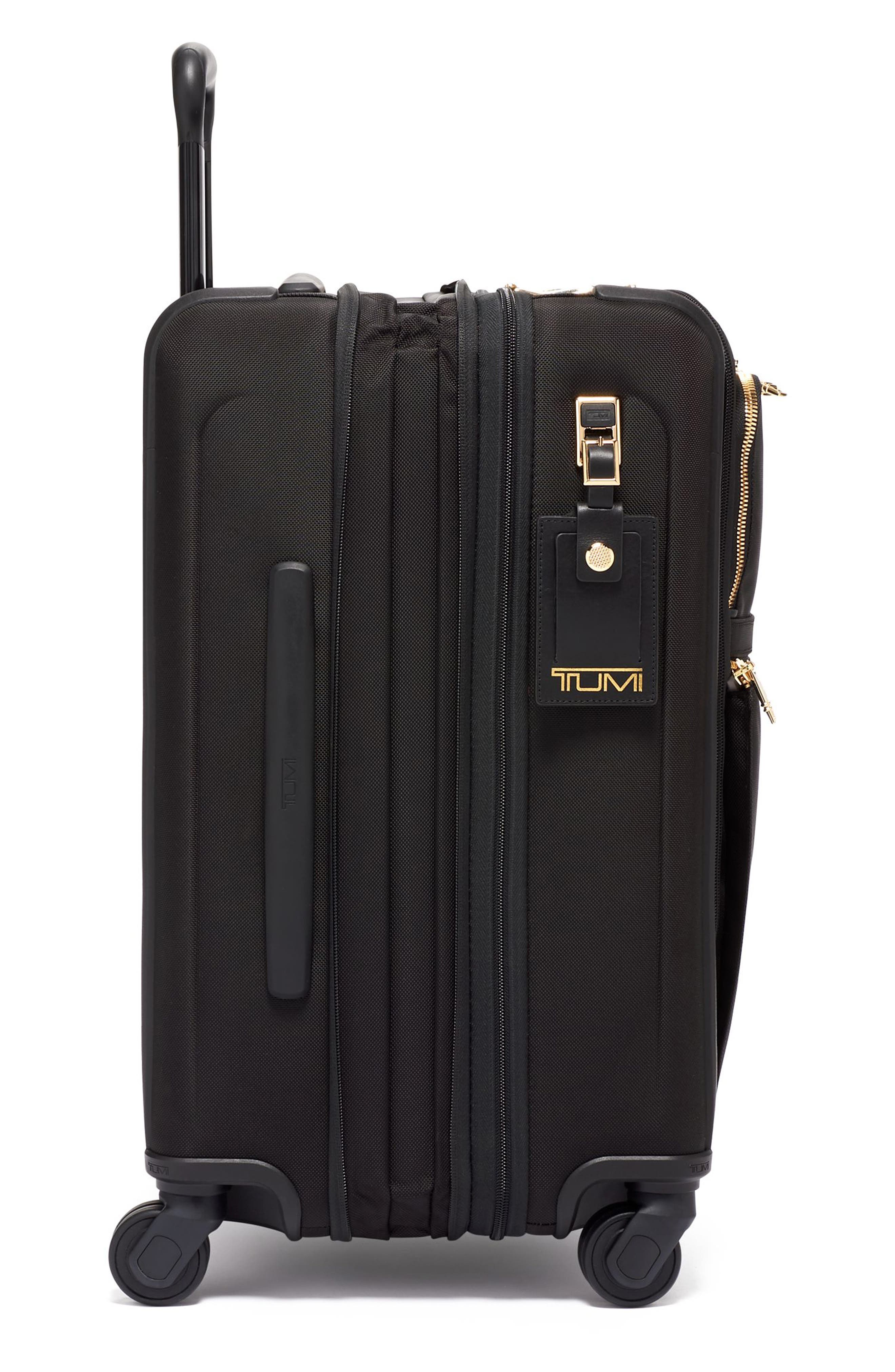 TUMI Alpha 3 22-Inch Wheeled Dual Access Continental Carry-On Bag, Alternate, color, Black/ Gold
