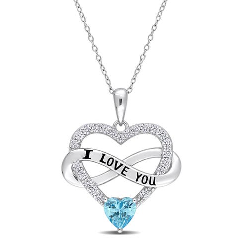 Color Zirconia Infinity Heart Necklace