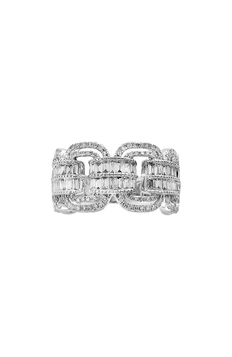 EFFY 14K Rose Gold Baguette Cut Diamond Scalloped Band Ring - 0.80 ctw, Alternate, color, 