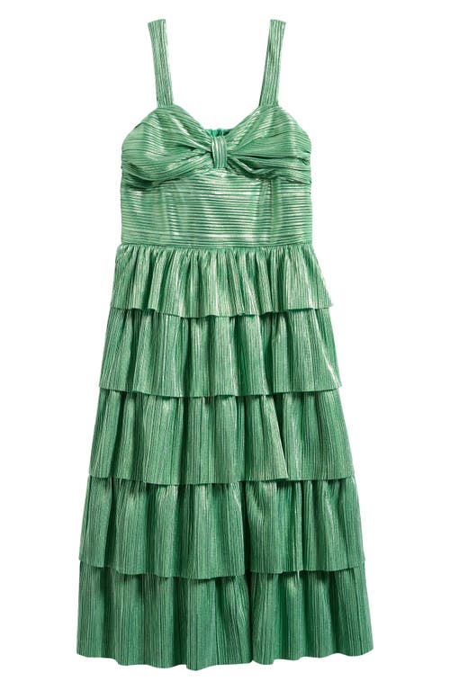 LOVE, NICKIE LEW Kids' Plissé Tiered Maxi Dress in Green  product