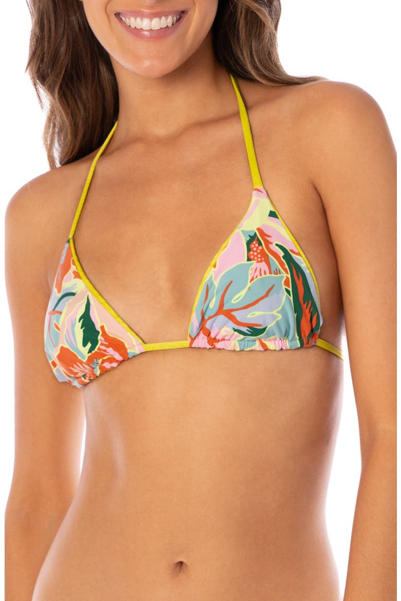 Balmy Reversible Triangle Bikini Top, Alternate, color, GREEN
