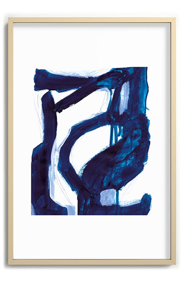 Deny Designs Dan Hobday Blue Abstract Framed Art Print, Main, color, 