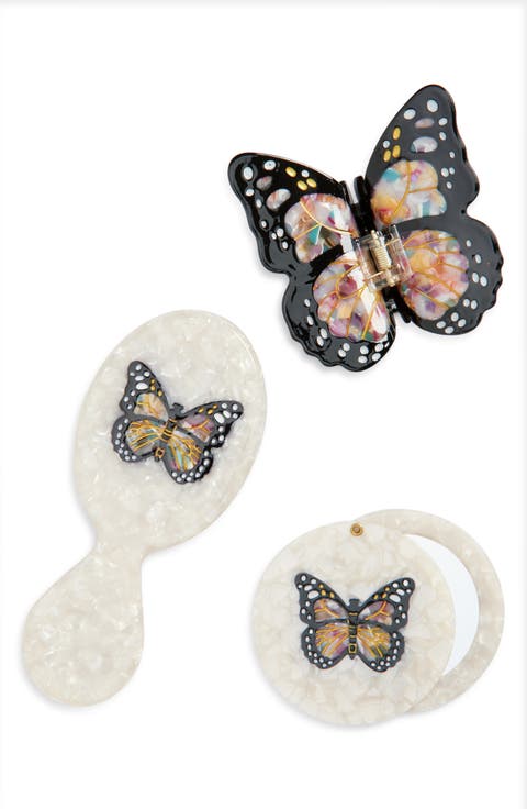 Monarch Butterfly Brush, Jaw Clip & Mirror Set (Nordstrom Exclusive)