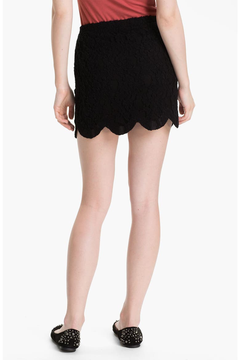 Scalloped Lace Skirt, Alternate, color, BLACK