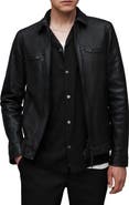AllSaints Luck Slim Fit Leather Jacket