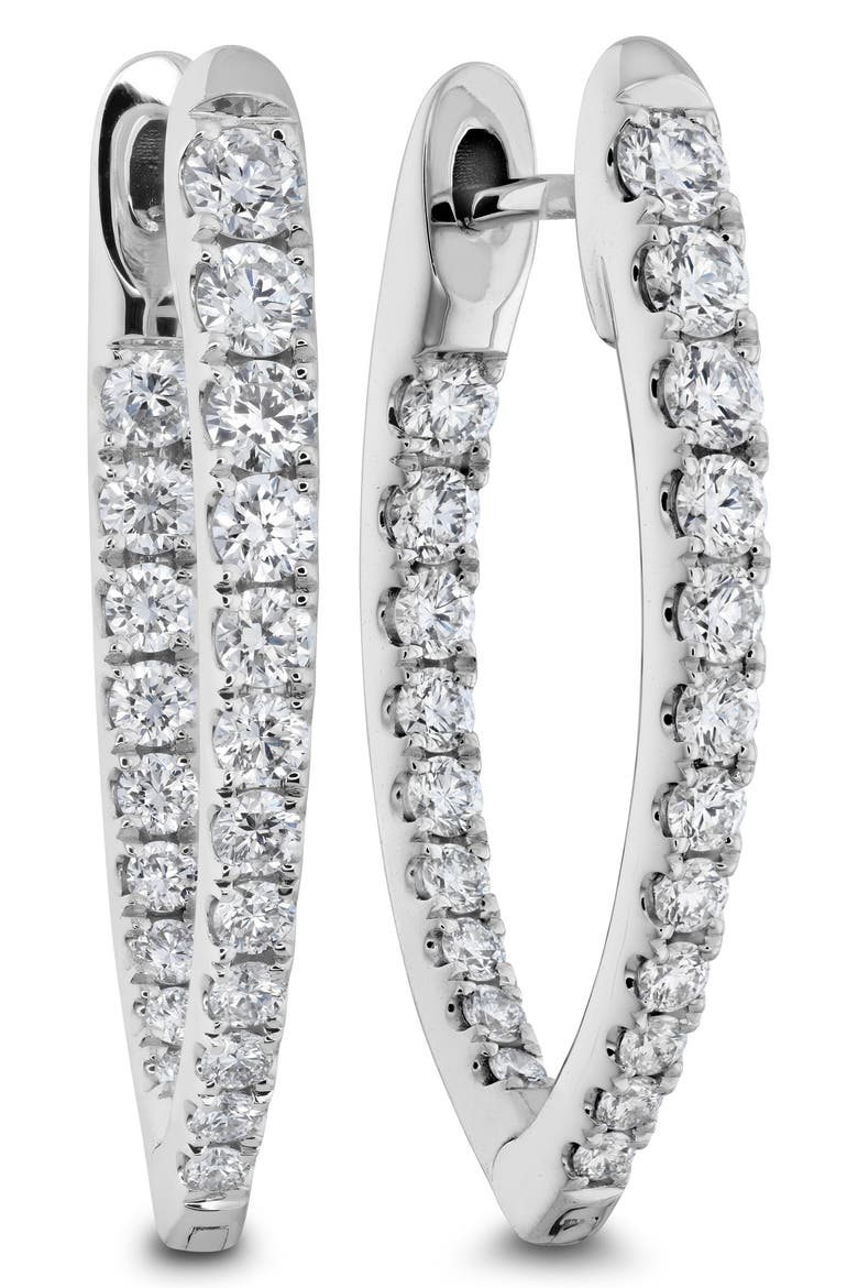 Imperial Diamond Inside Out Hoop Earrings, Main, color, WHITE GOLD