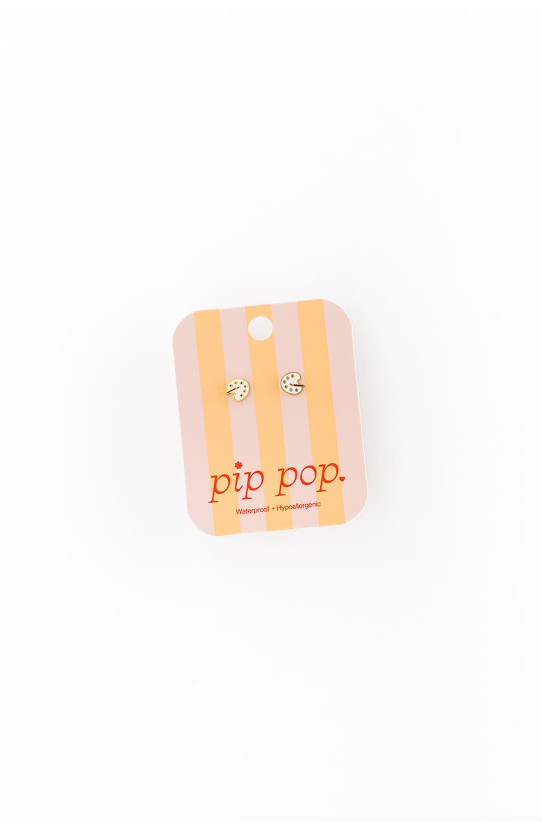 Pip Pop Paint Palette Stud Earrings, Alternate, color, White