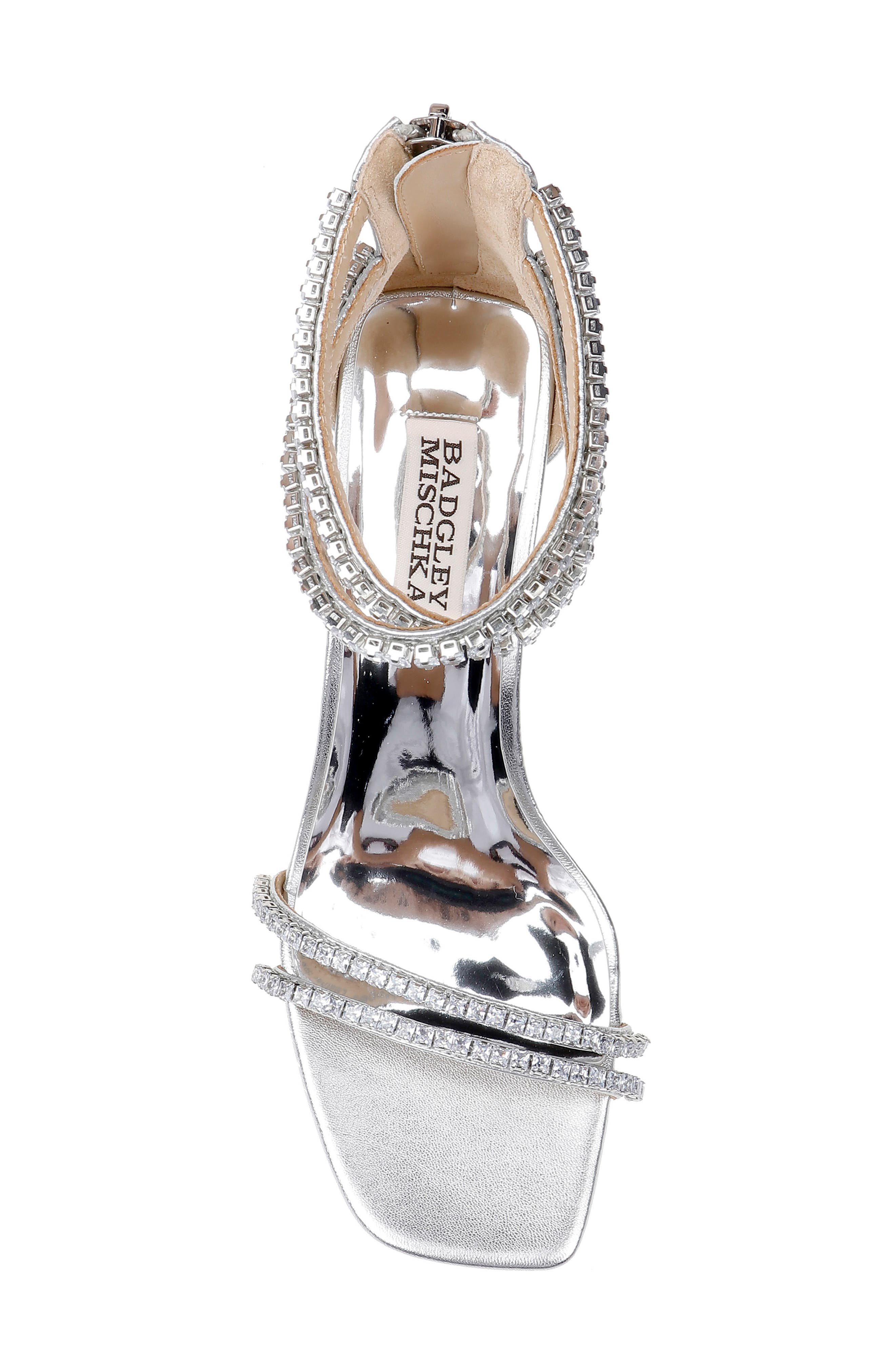 Badgley Mischka Collection Lillie Ankle Strap Sandal, Alternate, color, Silver