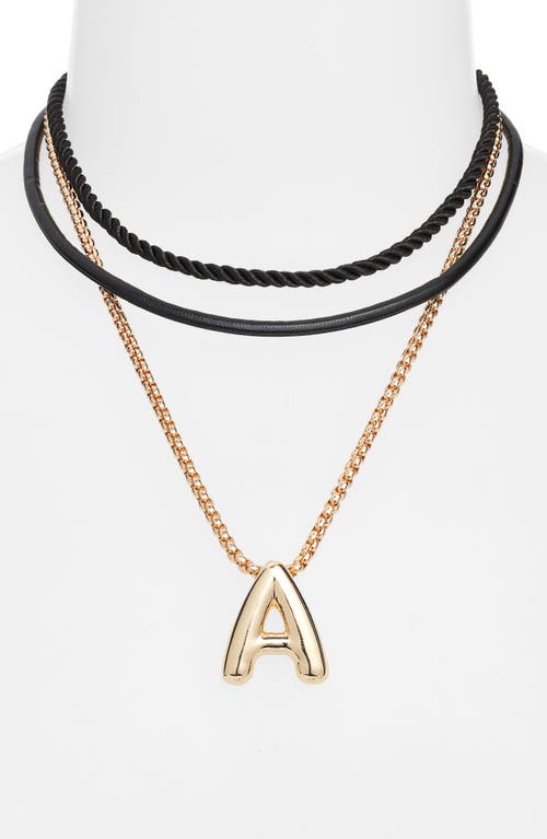 Open Edit Set Of 3 Interchangeable Initial Pendant Necklaces