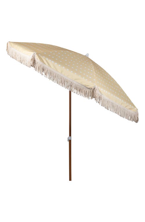 Picnic Time Summerland Portable Beach Umbrella In Yellow Dots