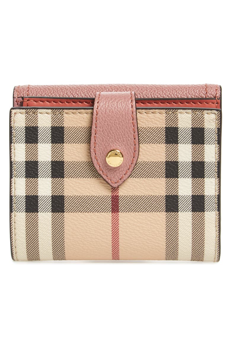 Luna French Haymarket Check Wallet, Alternate, color, DUSTY PINK/ MULTI