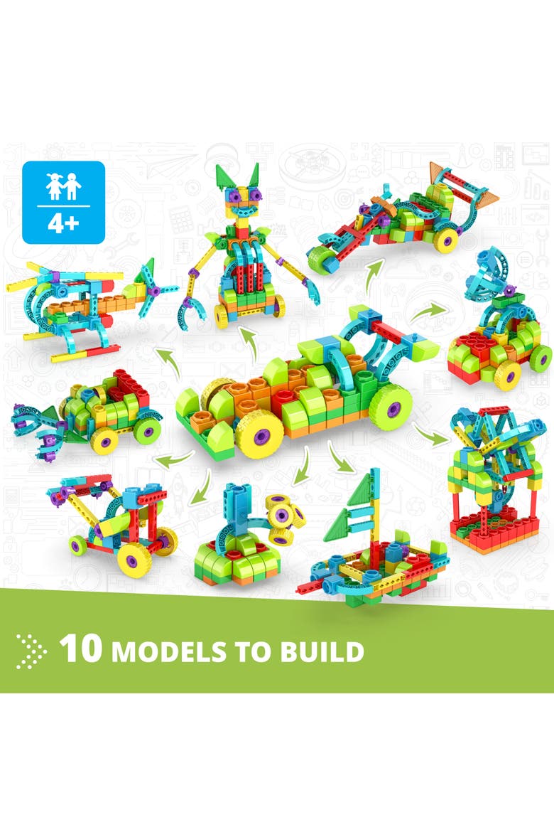 Qboidz Racing Car 10 Model Brick Building Set, Alternate, color, Multicolored