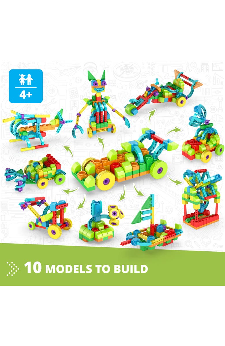 Engino Qboidz Racing Car 10 Model Brick Building Set, Alternate, color, Multicolored