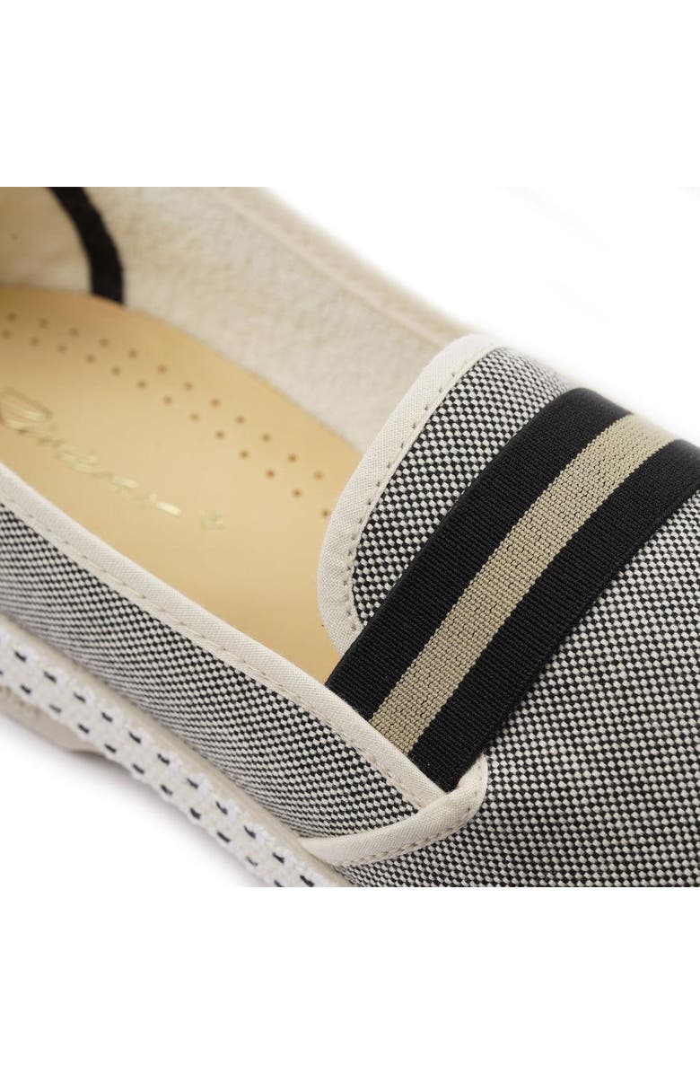 Rivieras Canvas Oxford Loafer with Striped Elastic Band, Alternate, color, Black