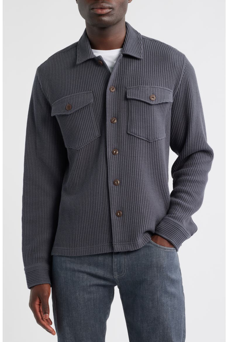 Wells Waffle Knit Shirt Jacket, Alternate, color, INK
