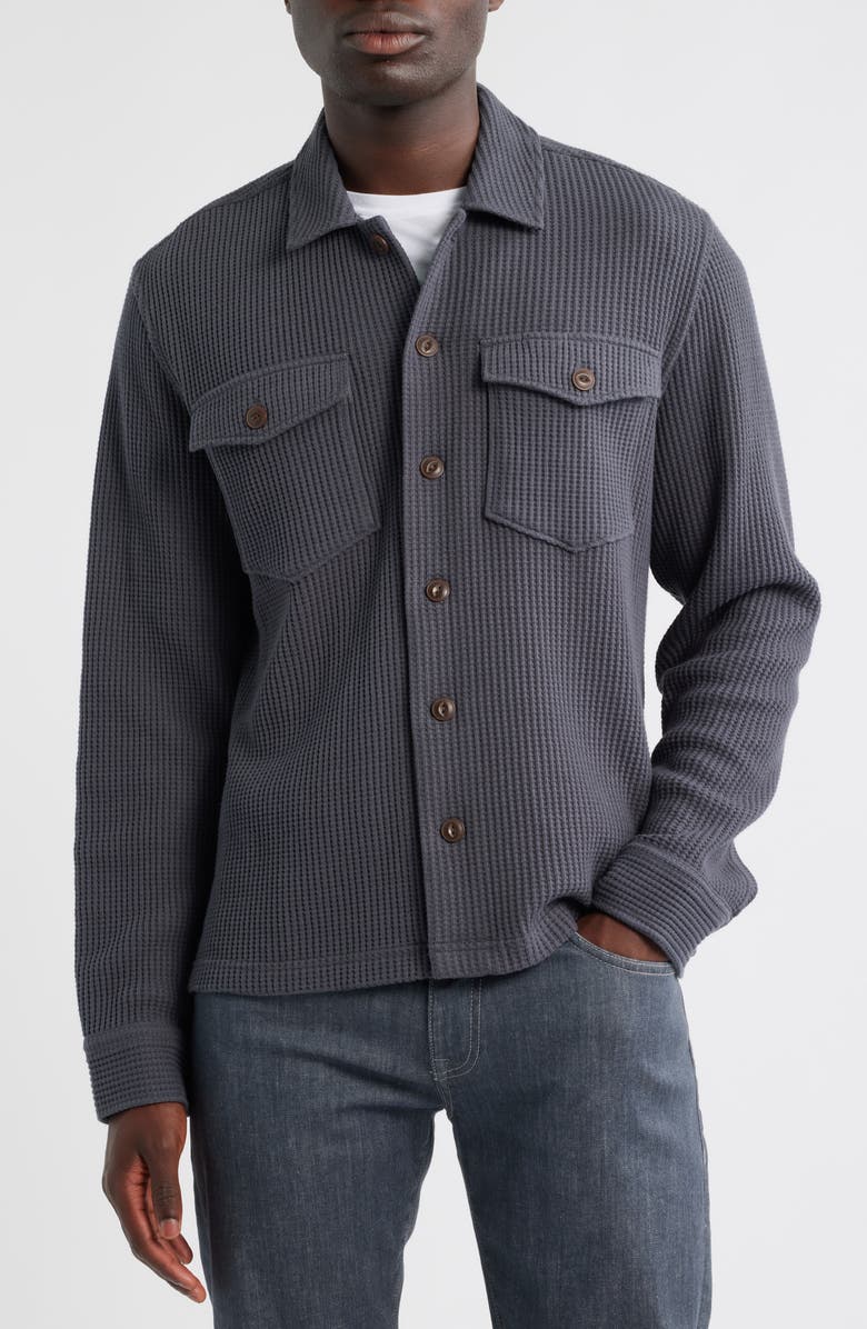 Rails Wells Waffle Knit Shirt Jacket, Alternate, color, Ink