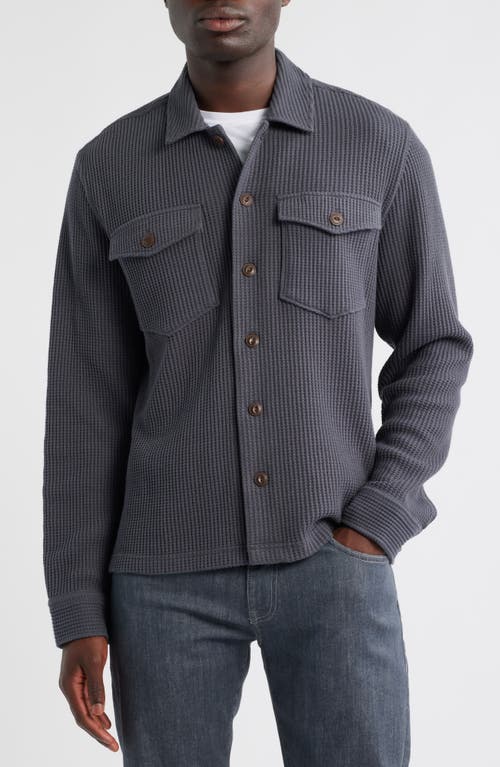Rails Wells Waffle Knit Shirt Jacket In Gray