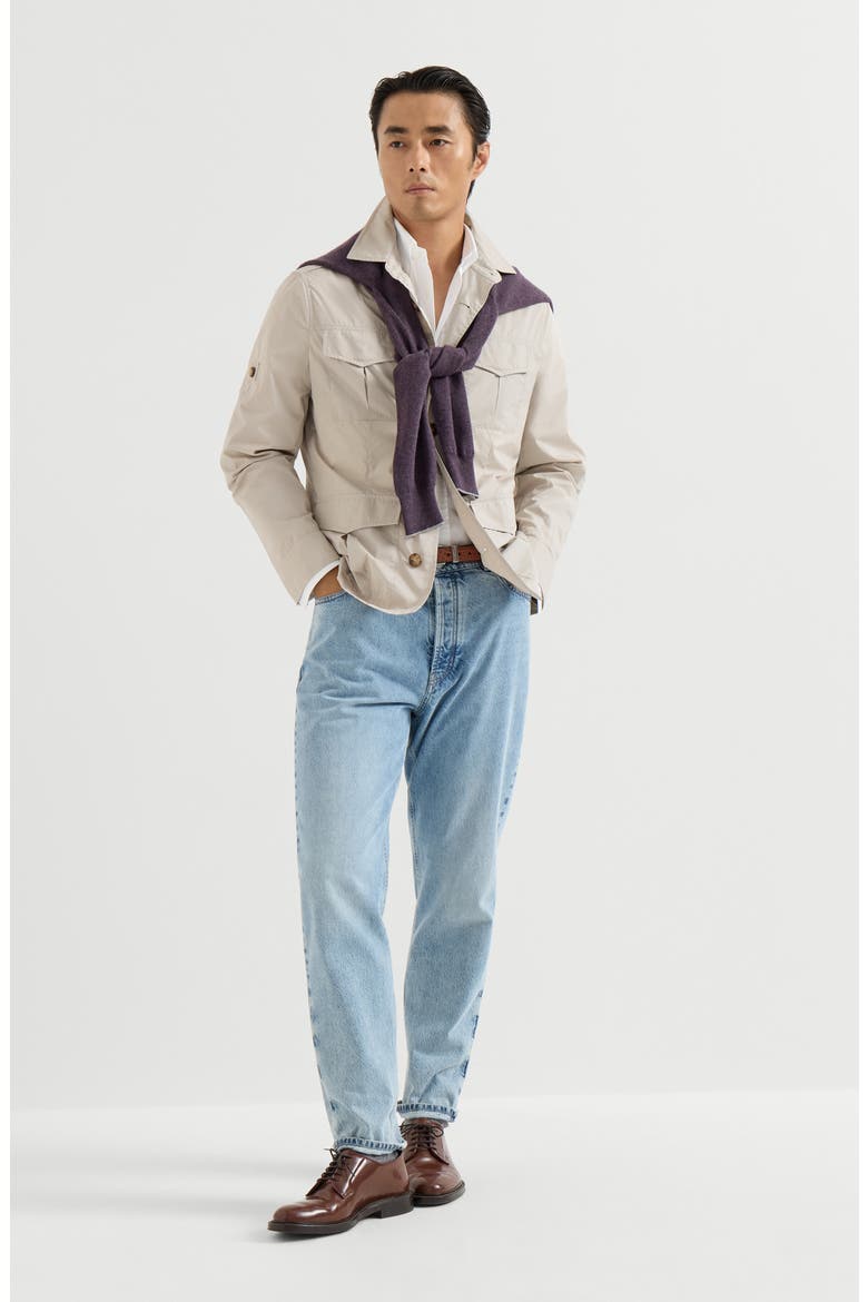 Lightweight water-resistant techno cotton unlined safari jacket, Alternate, color, Panama