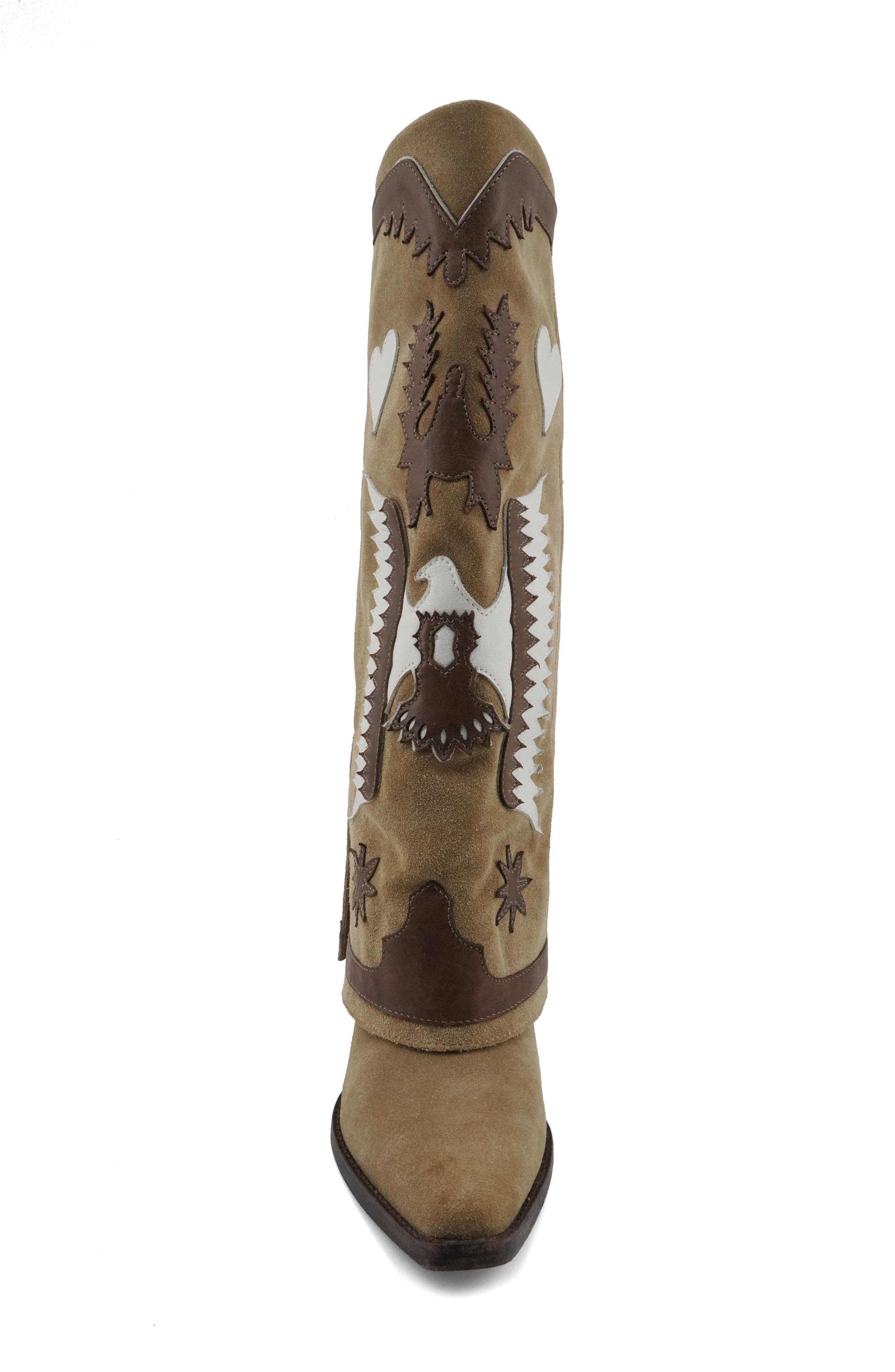 Hungria Knee High Western Boot, Alternate, color, NATURAL