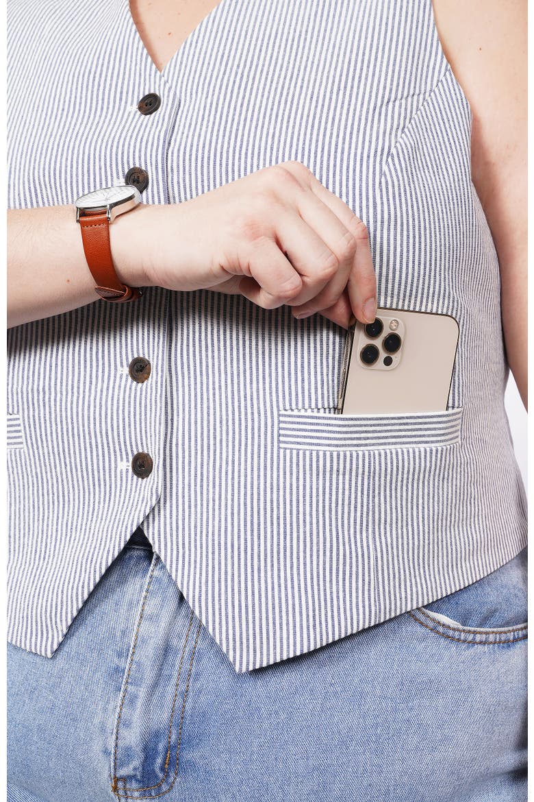 The Empower Seersucker Vest, Alternate, color, NAVY/WHITE