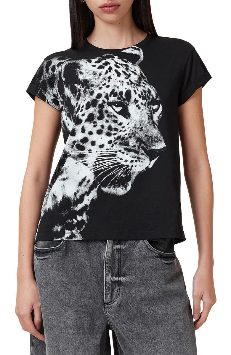 AllSaints Kiara Anna Cotton Graphic T-Shirt, Main, color, 